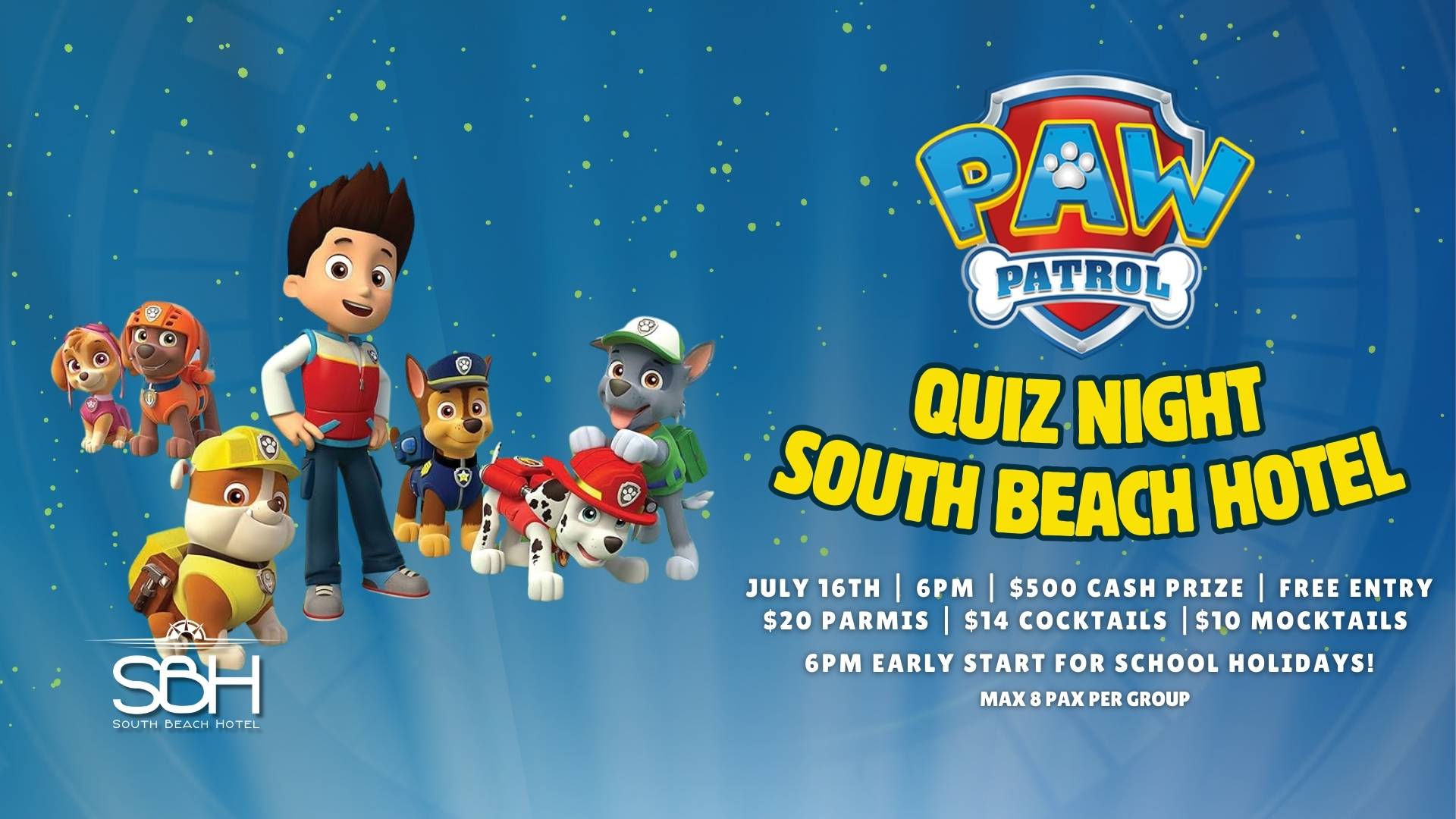 Paw Patrol Quiz Night at SBH