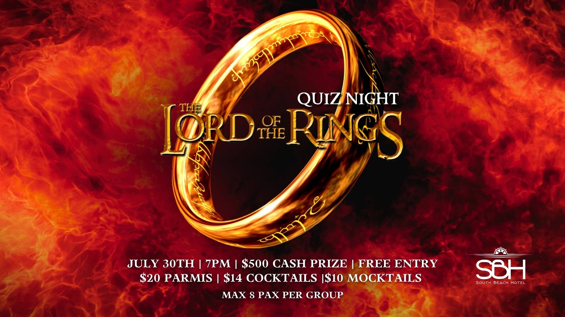 Lord of the Rings Quiz Night at SBH