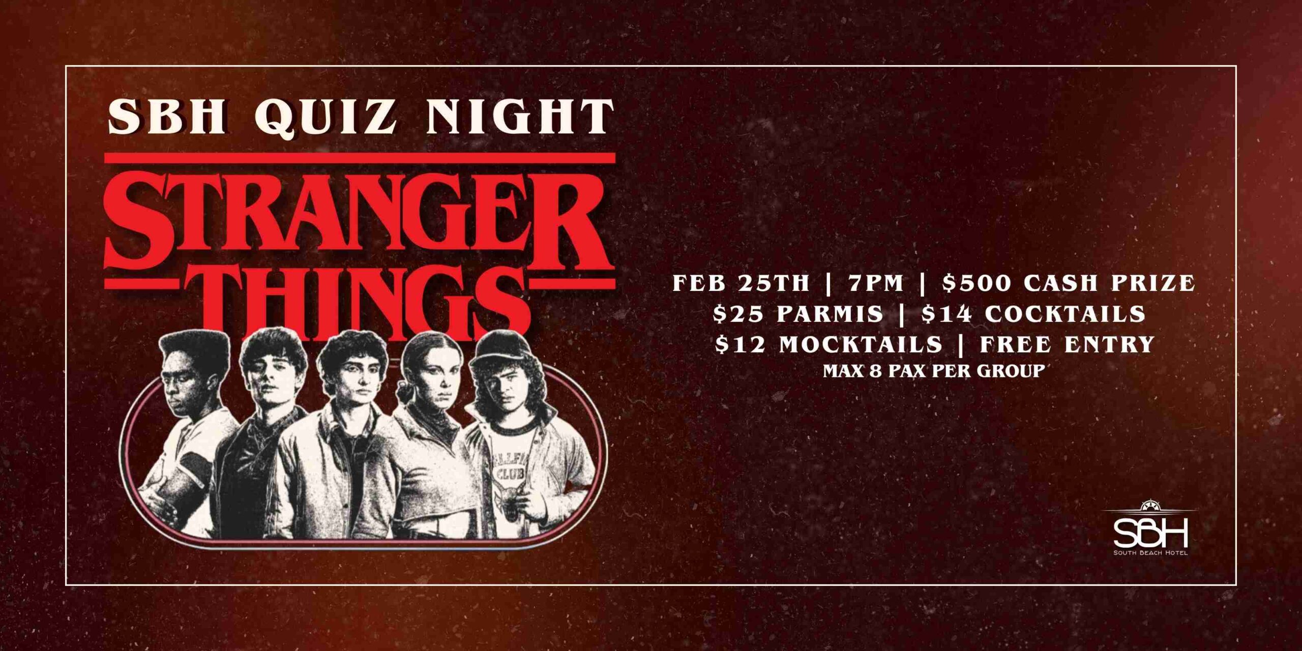 Stranger Things Quiz Night at SBH