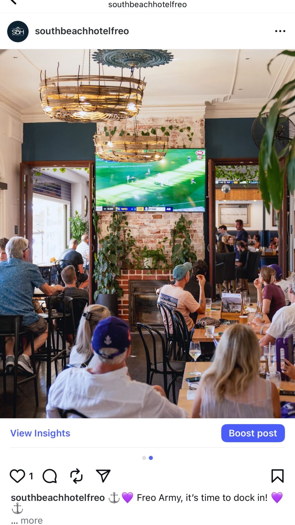 Instagram post from southbeachhotelfreo. This post is in position 9.